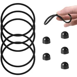 Silicone Seal and Rubber Stopper Replacement Pack for Travel Mugs, Set of 10 (Black)