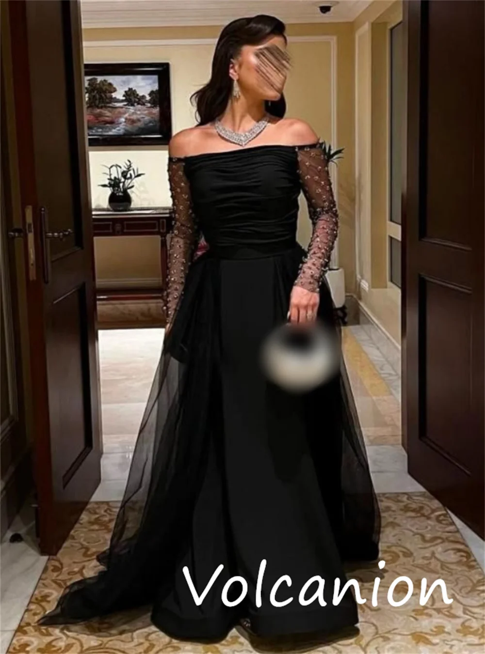 فستان سهرة ترتر مخصص فاخر