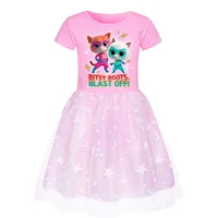 Anime Superkitties robe enfants 2025 été robes décontractées bébé filles Super chats vêtements enfants fête de mariage princesse robes 2