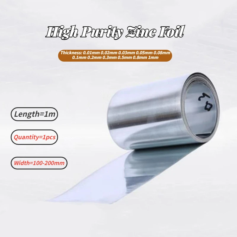 

Experimental Study on High Purity Zinc Foil ≥99.995% Thickness (0.01-0.1mm) Width -(100-200)mm Length (1m)