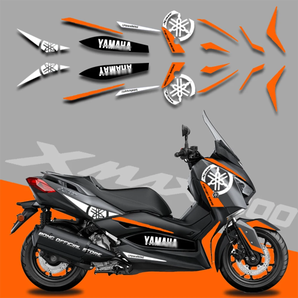 NEW XMAX 300 LOGO STICKER SET For YAMAHA XMAX300 X MAX 300 2020 2021 2022 Motorcycle Reflective Sticker Decal Accessories license plate holder frame Body & Frame Parts