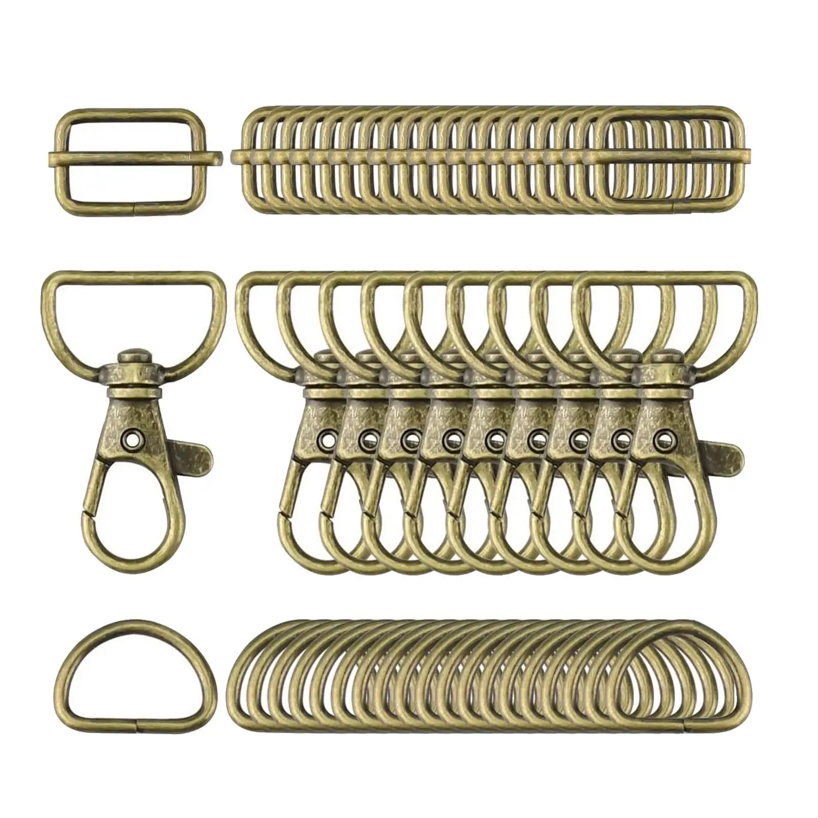 

50 шт., поворотные застежки для ключей