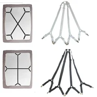 1 Set Adjustable Bed Suspenders Sheet Fastener Straps Clippers Clips Holder Kit Gripper Fitted Crisscross Bed Sheet Holder 1