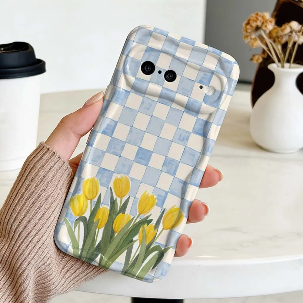 Beautiful Yellow Tulip Patterned Soft TPU Phone Case Back Cover