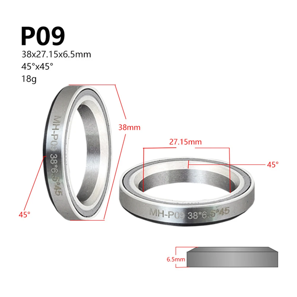 Bike Headset Bearings Bicycle Ball Bearing 1.5 1 1/8inch 45/36 Angle Bicycle Part 38/39/41/44/49/52mm Headset Repair MTB Road Bicycle Parts