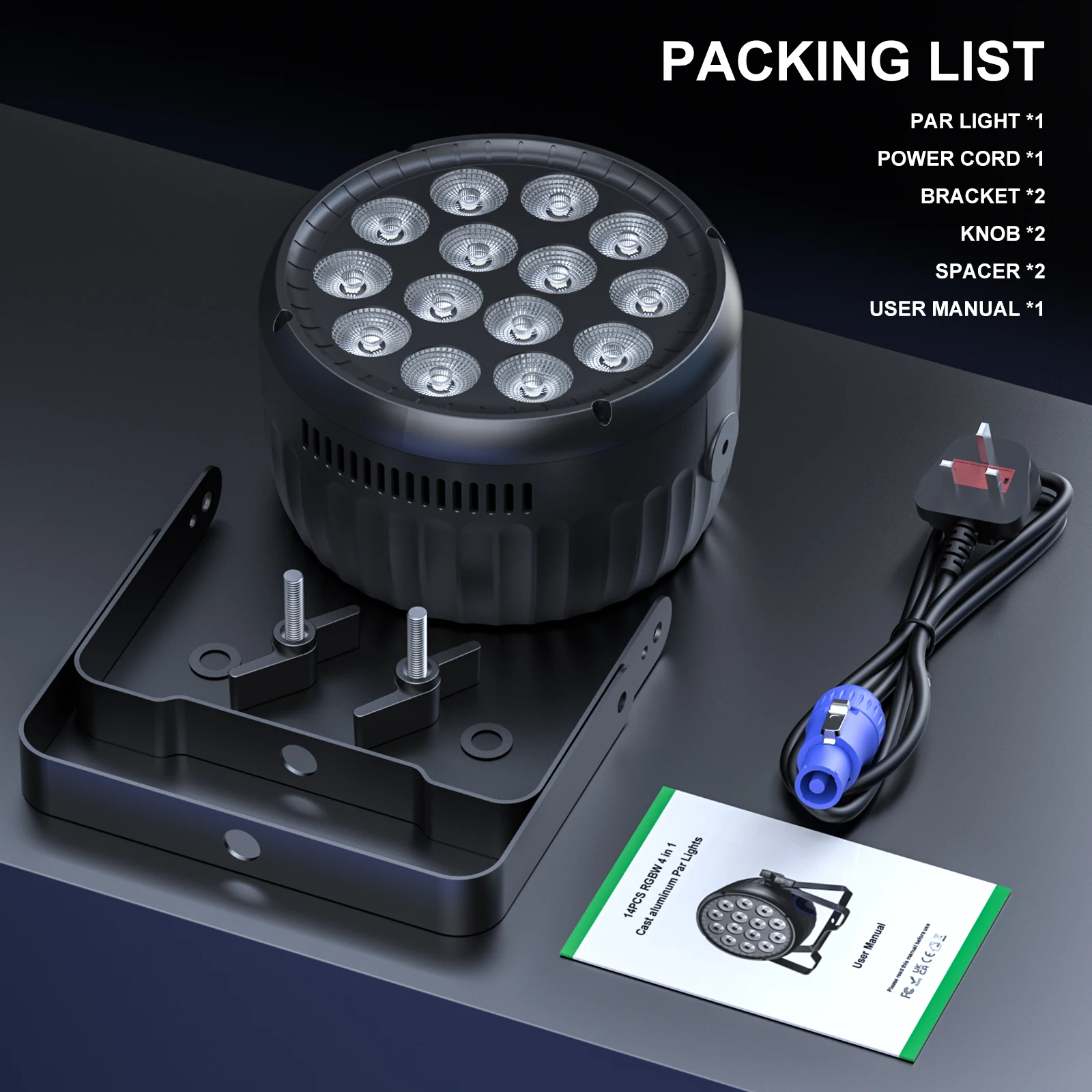 U'King 4Pcs 180W 14LED RGBW Par Lights Stage Light DMX512(4/8CH) Sound Activated DJ Lights For Party Concert Church Wedding 6