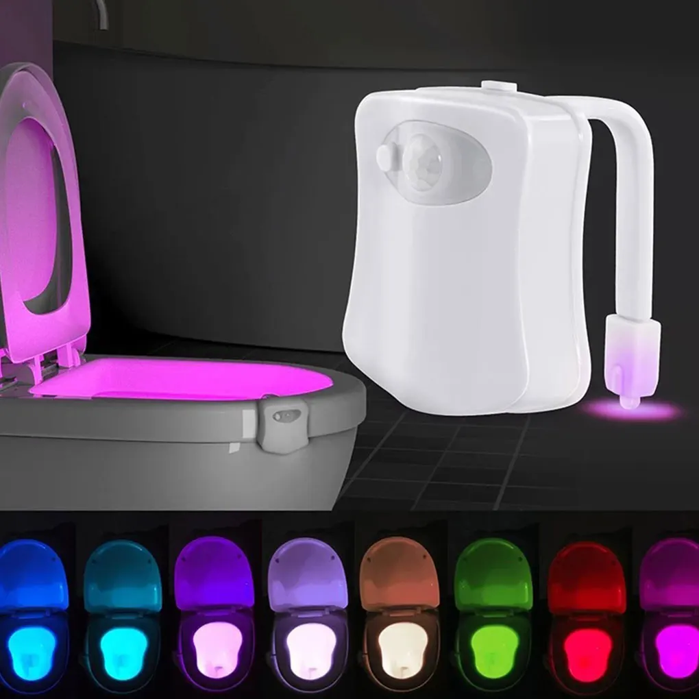 

3x White Easy To Toilet Night Light Motions-Activated And Light Sensitive Wide Application 16 colors