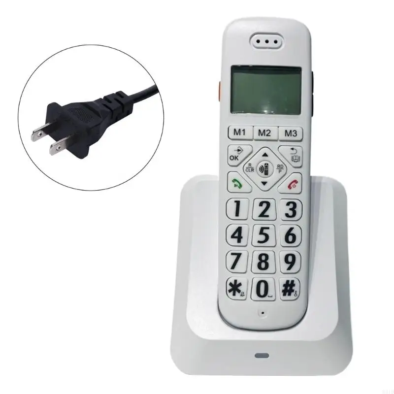 831D D1011 Cordless Phone Handheld Telephone with CallerID Storage with Large LCD Display Landlines Phones Big Buttons
