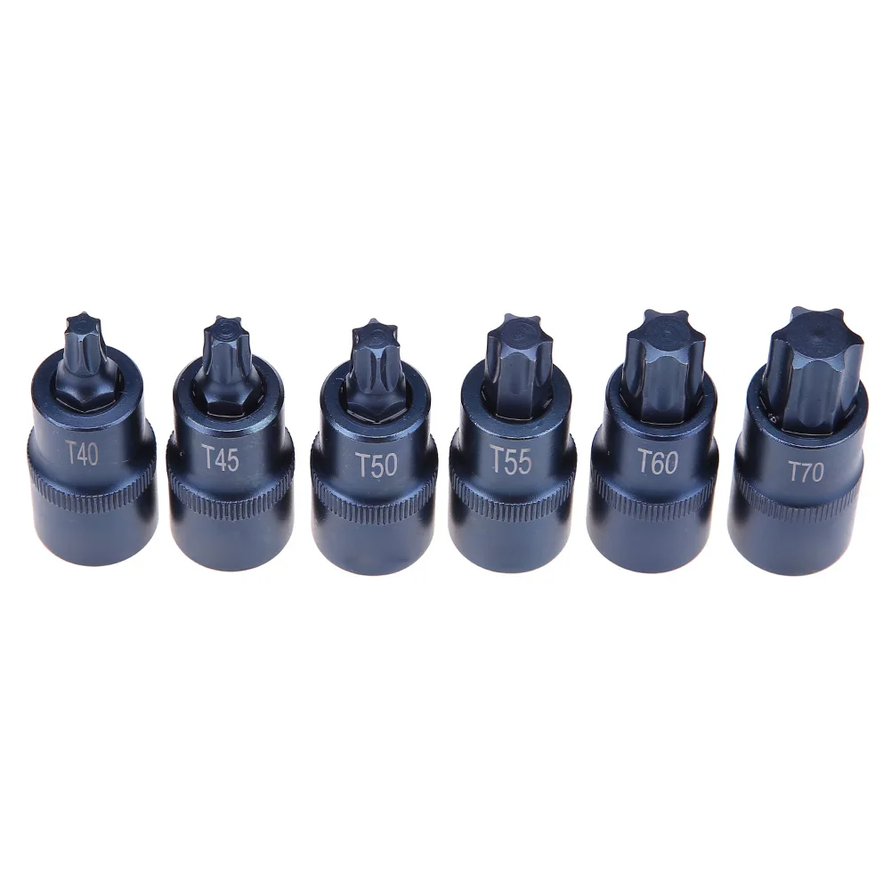 다기능 실용적인 Torx 스크루드라이버 비트 소켓, 수리 수공구, 1/2 인치, T40, T45, T50, T55, T60, T70