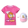 New Summer Kids Short Sleeve T-shirt game Fun squad Children's Clothing Boys Girls Clothes Cartoon Casual Cotton T-shirt +hat 3