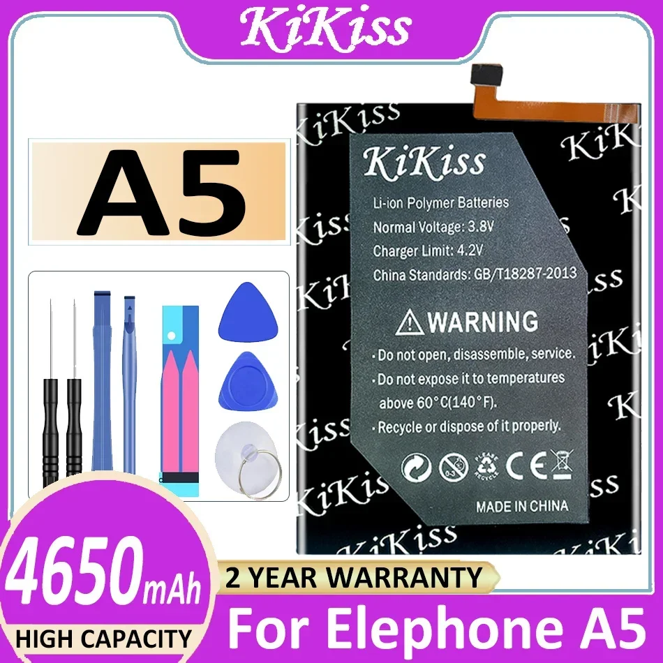 

KiKiss Battery 4650mAh Replacement Battery For Elephone A5 Smart Phone Batterij