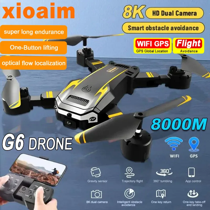 

New G6 Drone 5G 8K Professional HD Aerial Photography Omnidirectional Obstacle Avoidance GPS Quadcopter Distance