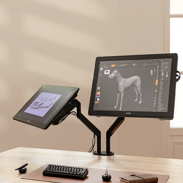 Brazo para monitor doble Huion ST420  Huion Official Store: Drawing  Tablets, Pen Tablets, Pen Display, Led Light Pad