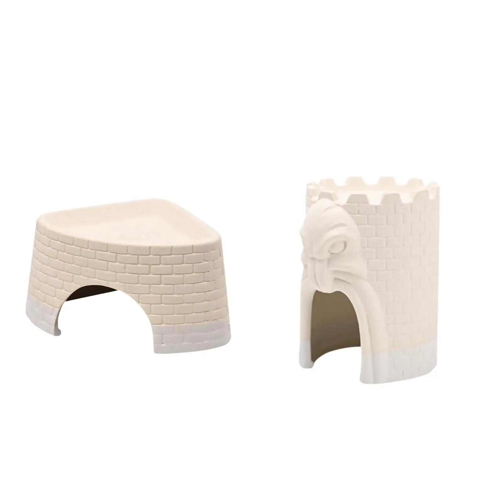 Ceramic Reptile Shelter Cave Realistic Habitat Ornament for Geckos Frogs and Turtles Terrarium Decor