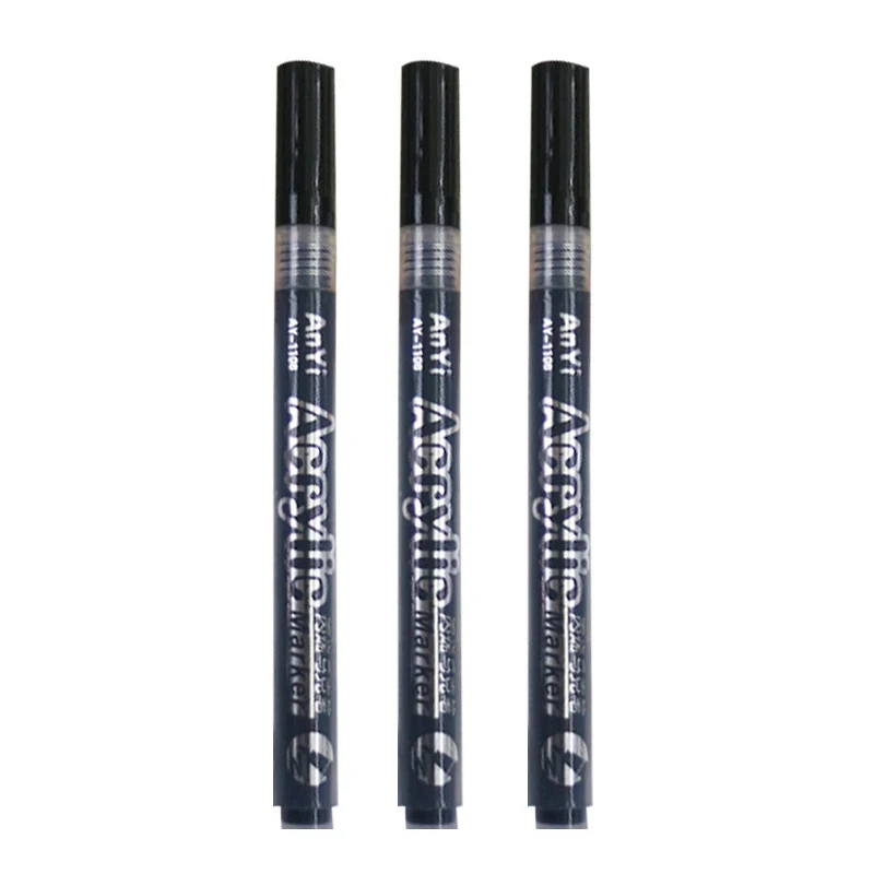 Acrylic Paint Pens Set - Black, White, Gold, Silver, Extra-Fine Tip