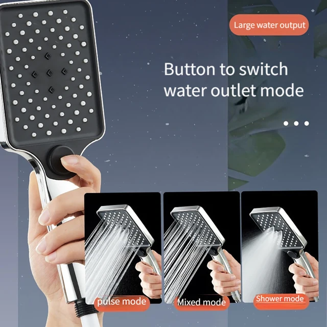 3 Mode Water Saving Shower Head High Pressure Rainfall Shower Nozzle Massage Large Flow Showerhead Mixer Bathroom Accessories 2