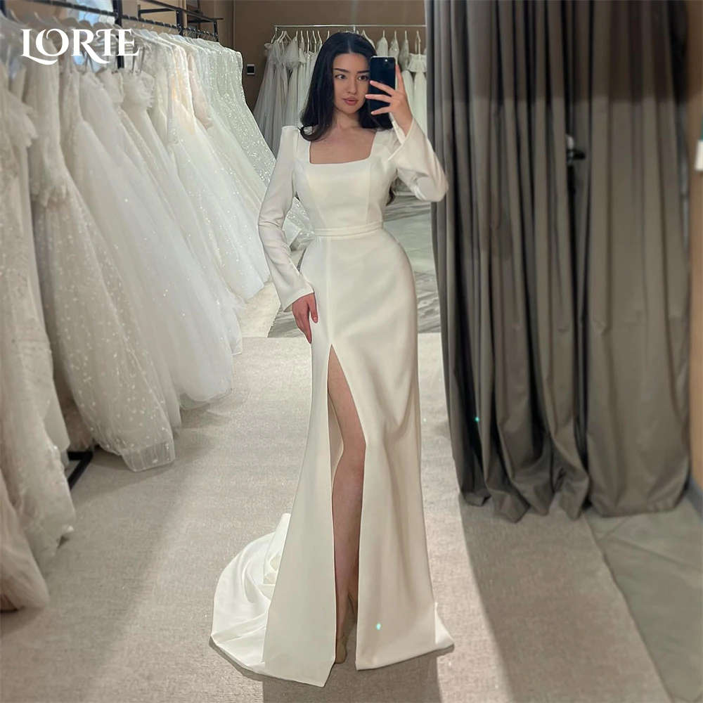 Strapless Wedding Dresses for Women Side Slit Bridal Gowns with Lace Off Shoulder Vestidos De Novia Lace Soft Tulle main image 0