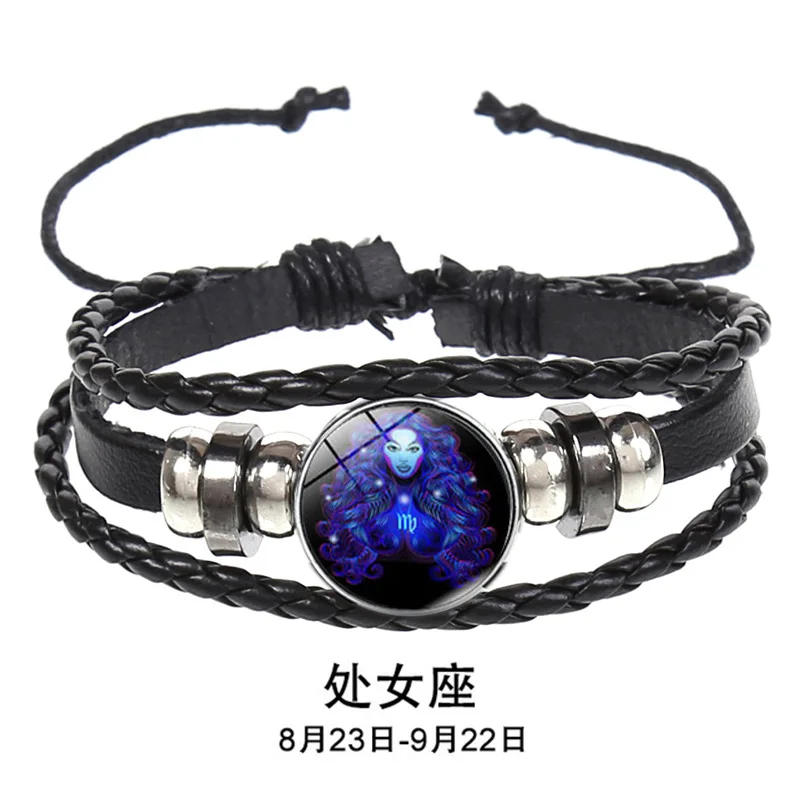 12 Constellation Zodiac Sign Charm Luminous Bracelet - Detailed View 6