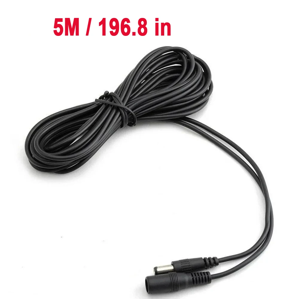 196.8in/5M 5.5mm*2.1mm DC 전원 커넥터 연장 코드 잭 어댑터 리드 케이..
