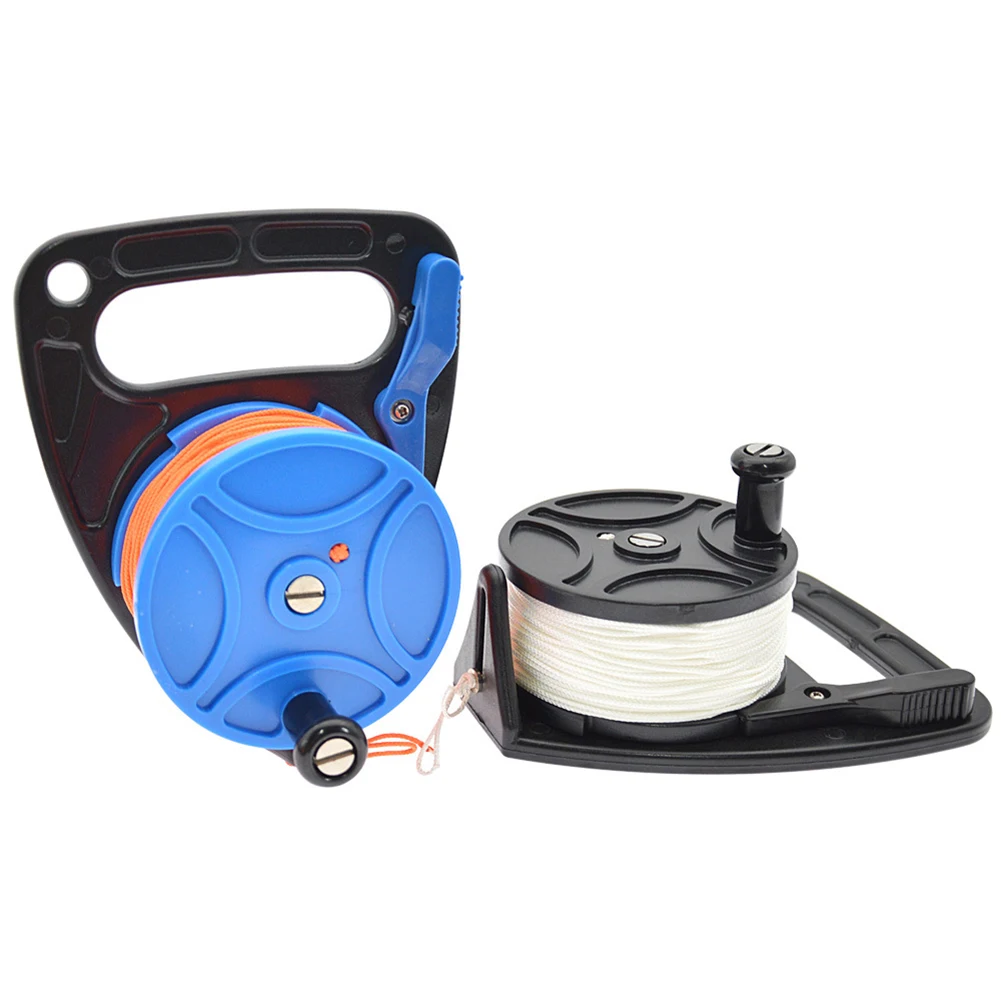 46m/83m Scuba Diving Reel Spool Finger Line Retractable Reels With Handle Stopper For Snorkeling Underwater Water Sports Gear