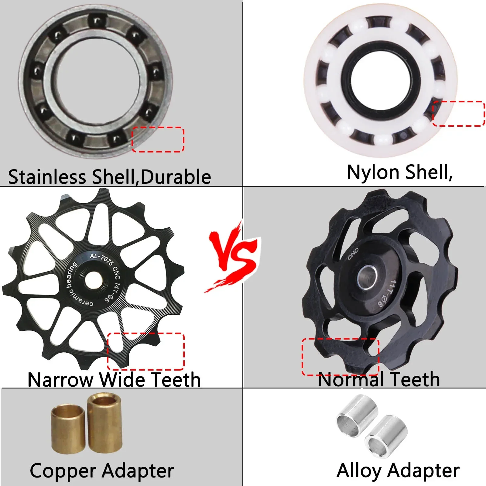 High-Performance Ceramic Bearing Jockey Wheel Guide Pulley for Bikes