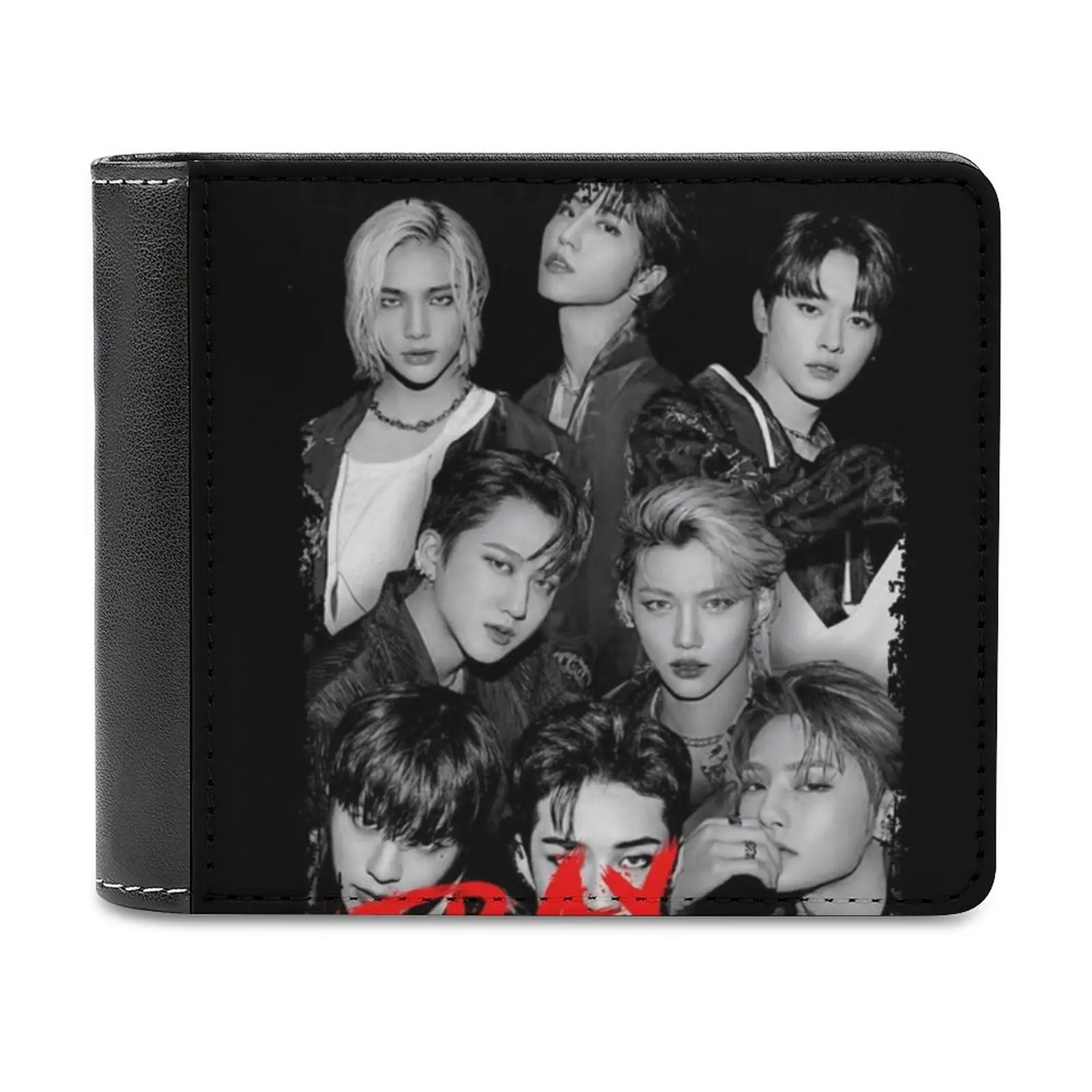 Stray Kids Kpop Group Members Black And White Korean Kpop Rgb Leather