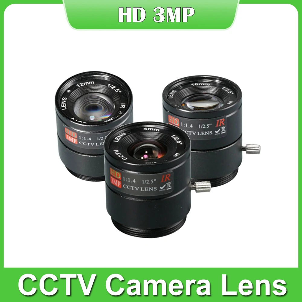 

4mm/6mm/12mm 1/2.5'' F1.4 CS Mount 3.0 Megapixel CCTV Lens 650nm IR Fliter For 3MP 5MP IP AHD CCTV Security Camera