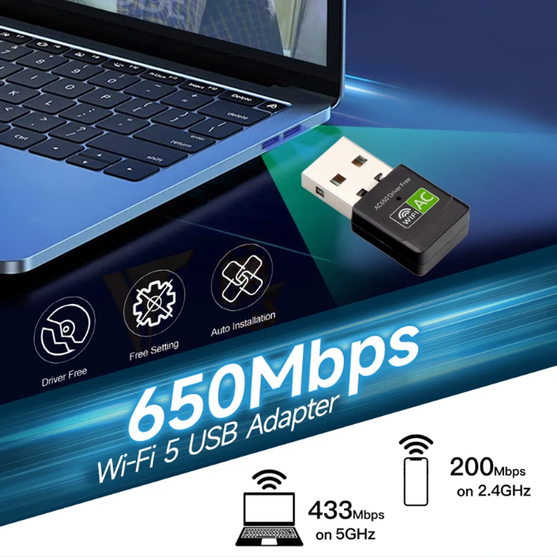 

Беспроводной USB-адаптер, адаптер для беспроводной сетевой карты, игровая сетевая карта Lan, передача/прием Wi-Fi, Бесплатный драйвер, двухдиапазонный 2,4 ГГц, 5G share WiFi