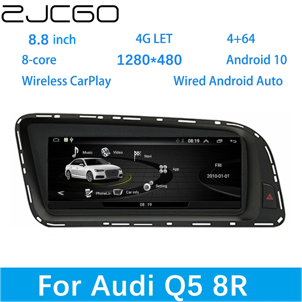 

ZJCGO Car Multimedia Player Stereo GPS DVD Radio Navigation Android Screen MMI MIB System for Audi Q5 8R 2009~2017
