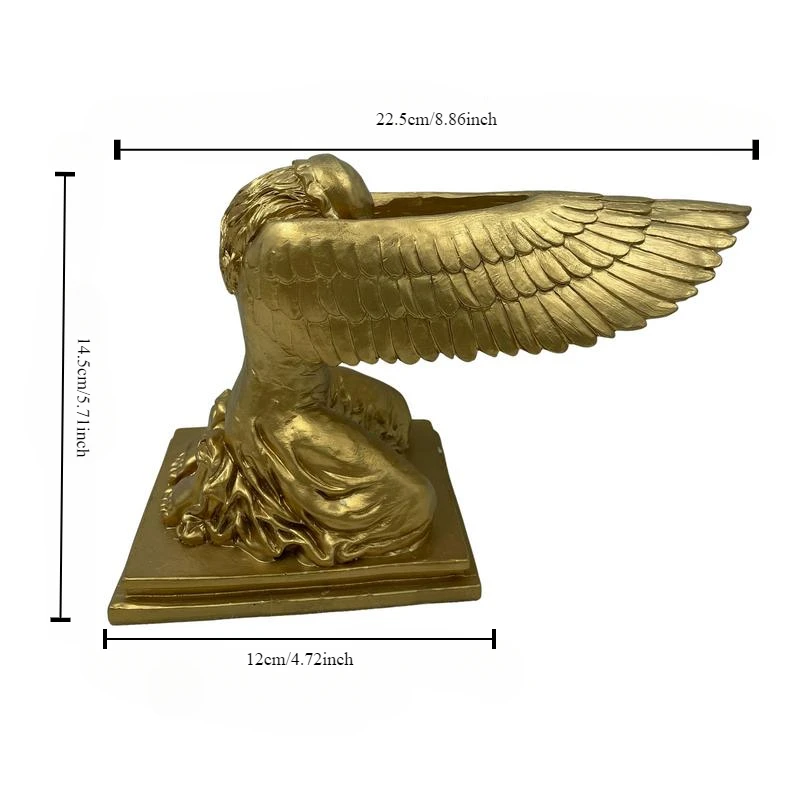 Gold Lacquer Ark Angel Statue Resin Angel Statue Doll for Home Garden Decoration Crafts Decoration Home Collectibles Decoration