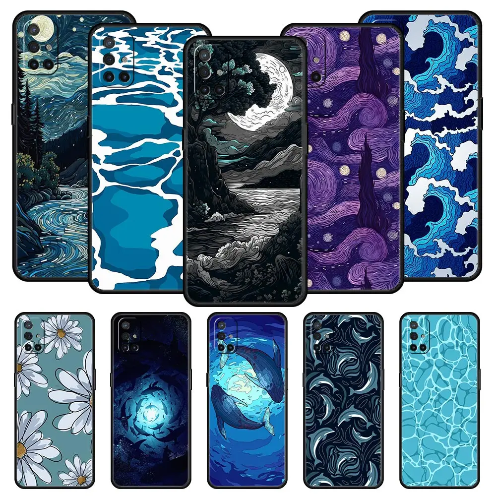 Cartoon Print Soft Black Phone Case Cover