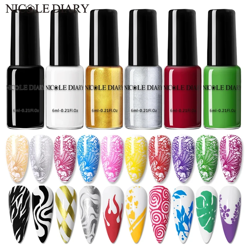 Nail Stamping Polish for Stamping Plates DIY Nail Art Printing Varnish Peel Off Latex nail polish nail art plate