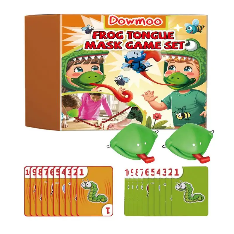 

Greedy Chameleon Lizard Frog Mask Card Toy Lizard Mask Two Player Card Game Parent Child Party Antistress Desktop Puzzle Game