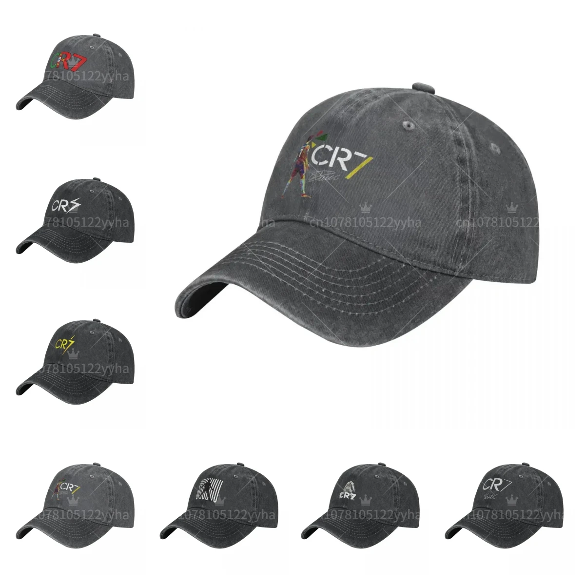 Classic Cr7 Football Ronaldo Signature Berretti Da Baseball Unisex Distressed Washed Snapback Hat Outdoor Running Golf Gift Hats Cap