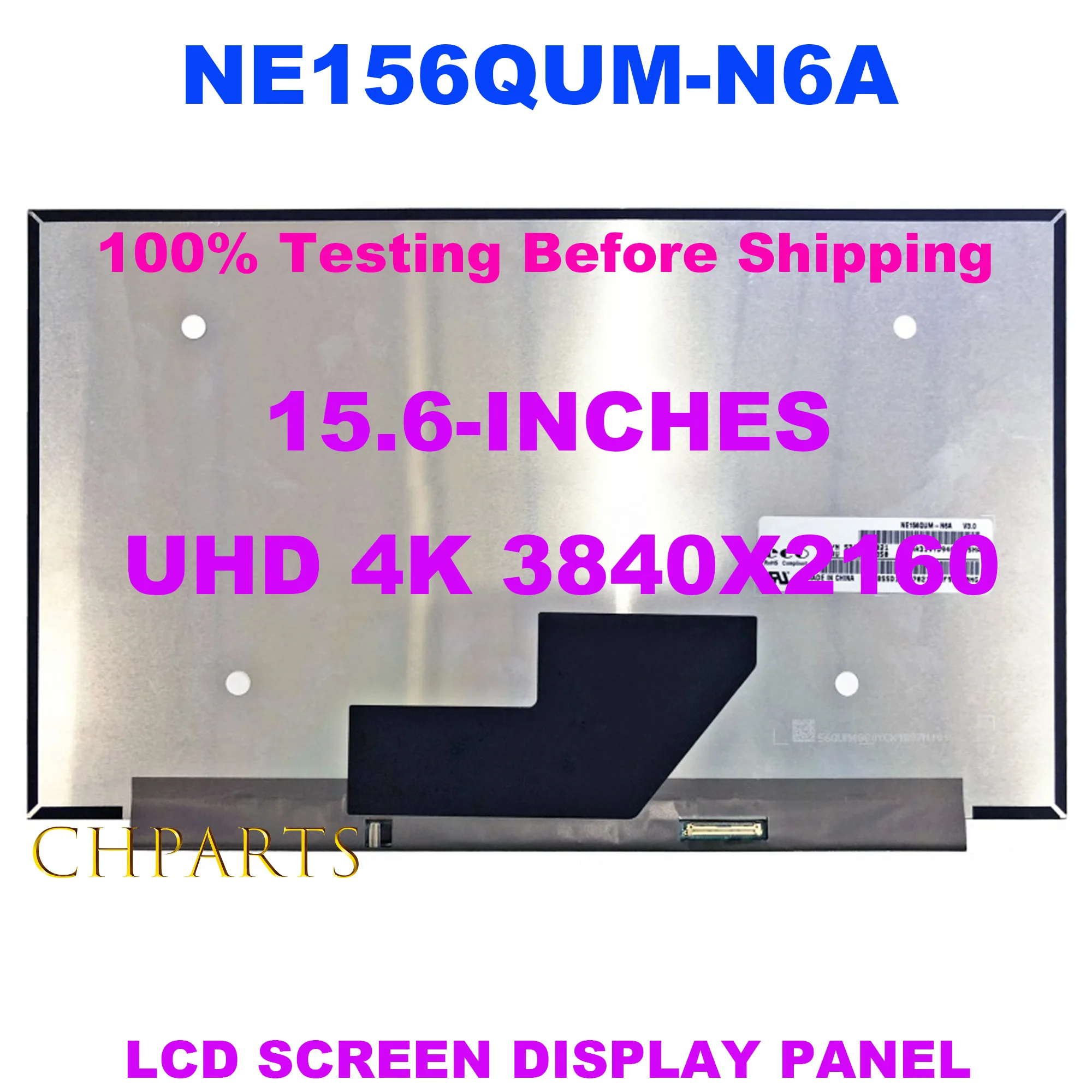 

15,6 дюймовая панель для ноутбука NE156QUM-N6A UHD 4K 3840x216 0 ЖК-матричный дисплей 40 контактов 60 Гц 100% Adobe RGB