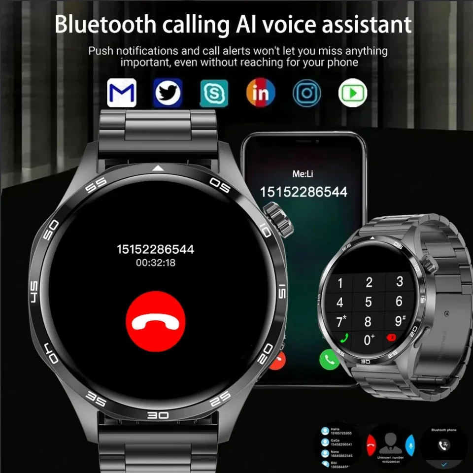 New GT 5 Pro GPS SmartWatch Men 360*360 AMOLED Screen BT Call IP67 Waterproof Heart rate monitor Man Smartwatch For IOS Android 3