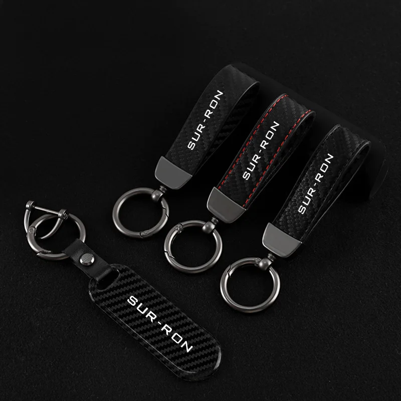 

New carbon fiber Leather motorcycle KeyChain Horseshoe Buckle Jewelry for surron sur-ron light bee lightbee x Electric Off-road