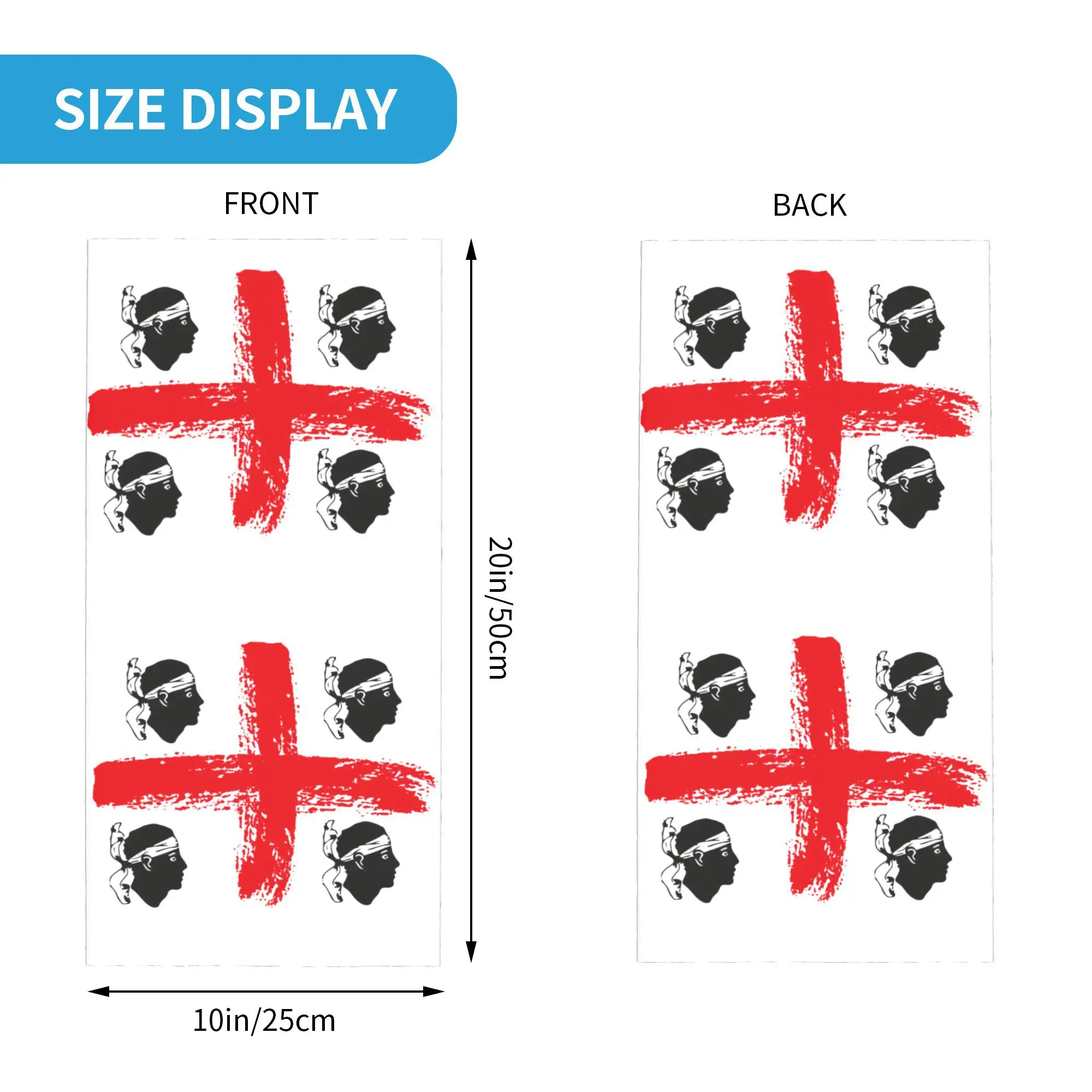 Italy Sardinia Coat Of Arms Bandana Neck Gaiter for Ski Cycling Wrap Scarf Sardegna Flag Four Moors Headband Warmer