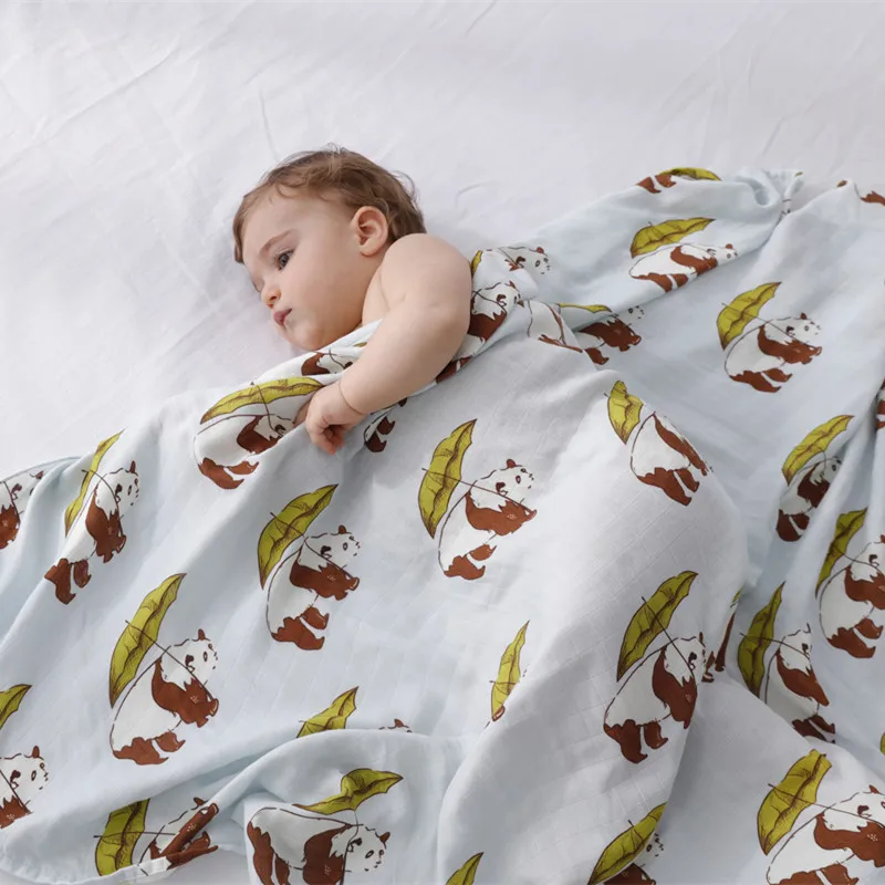 

Muslin Baby Blanket Summer Bamboo Cotton Blankets for Newborn Swaddling Thin Muslin Swaddle Baby Items Bedding Mother Kids