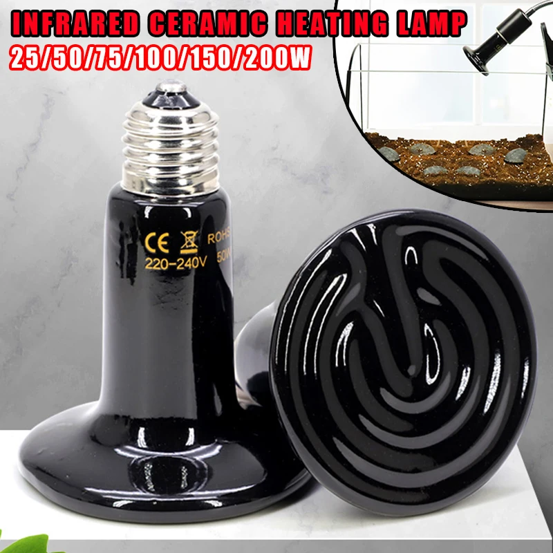 25W/50W/75W/100W/150W/200W Reptile Lamp Pet Far Infrared Ceramic Heating  Lamp 110V/220V Heater Brooder Warmer Light Bulb - AliExpress