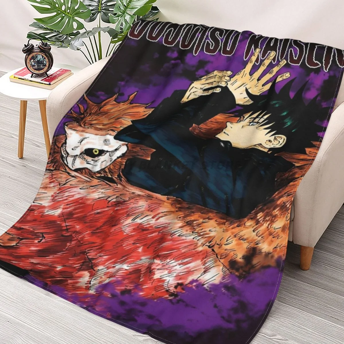 

Jujutsu Kaisen Fushiguro Throws Blankets Collage Flannel Ultra-Soft Warm picnic blanket bedspread on the bed