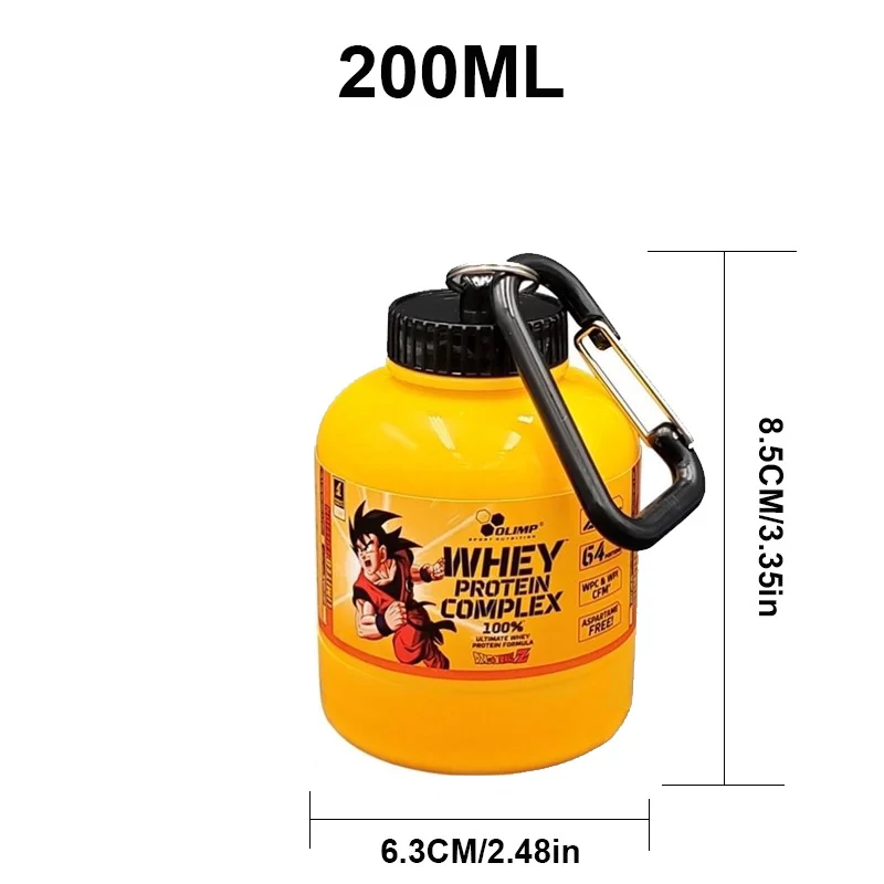 3 Portaproteine In Polvere Da 200ml Con Imbuto Integrato E Moschettone, Per Palestra E Viaggi, Colori Misti - 4