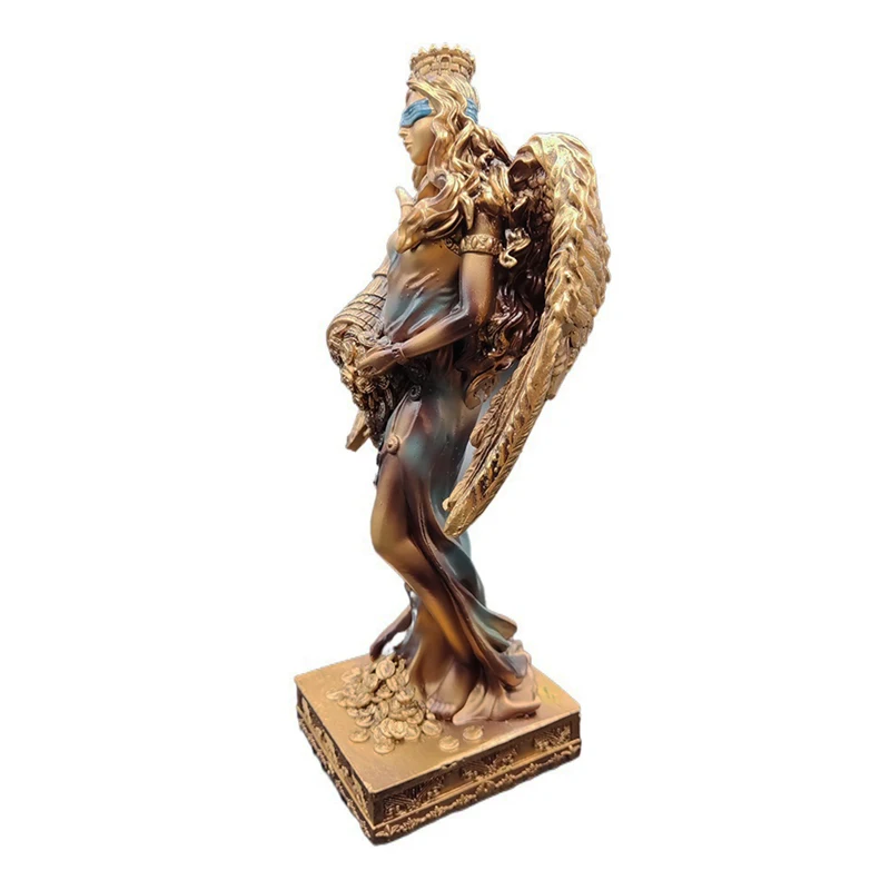 ERMAKOVA 2024 New Lucky Wealth Fortune Destiny Goddesses Mythic With Wings Angel Greek Figurine Sculpture Office Gift Home Decor