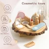 Wooden Children's Simulation Makeup Set Girls Role Play Hair Comb Brush Mirror Mascara Gifts Toy Girl Montessori Makeup Toy 2