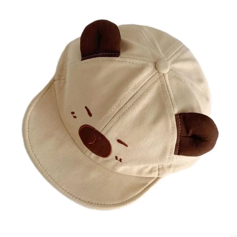 G2TE Lovely Capybara Sun Hat Soft Brim Baby Baseball Caps Windproof for Infants And Toddler Ages 1 Year to 4 Years