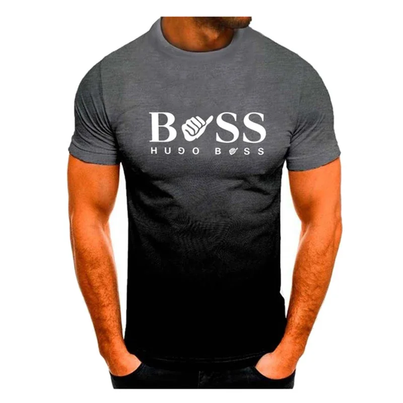 

3D Mesh ashionable Gradient Summer Men's T-shirt Casual Sports T-Shirt Round Neck Short Sleeved Men's Sports Shirt