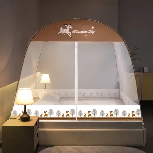 1pc 360°Coverage Thickened/encrypted New Cartoon Double Door Mongolian Yurt Mosquito Net,  Foldable Mosquito Net No Installation - Image 23