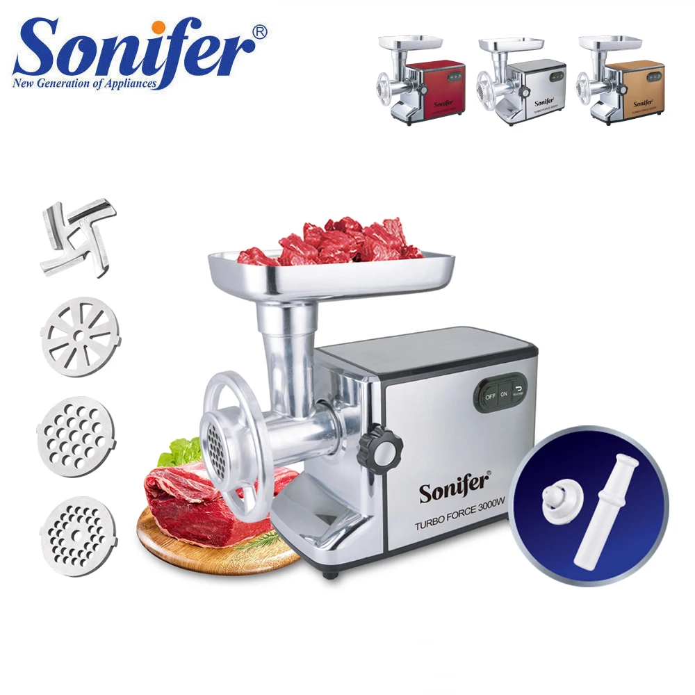 3000W Electric Meat Grinders Stainless Steel Heavy Duty Mincer ​Sausage Stuffer Food Processor Home Appliances Chopper Sonifer