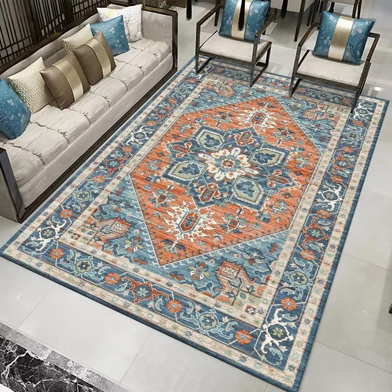 

Bohemian Carpet for Living Room Big Size Ethnic Style Retro Nordic Light Luxury Rugs for Bedrooms Anti Slip Room Decor Aesthetic