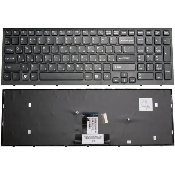 Клавиатура для Sony Vaio VPCEB1E1R/WI черная с черной рамкой | Компьютеры и офис
